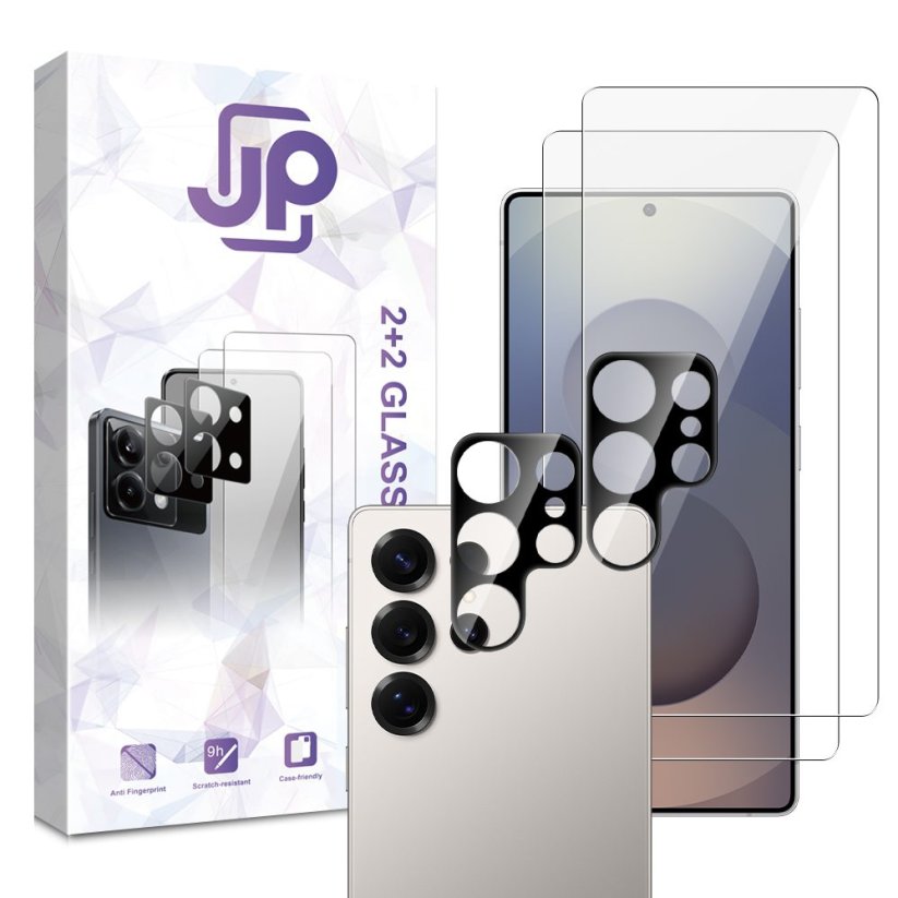 JP Combo pack, Sada 2 tvrzených skel a 2 sklíček na fotoaparát, Samsung Galaxy S26 Ultra