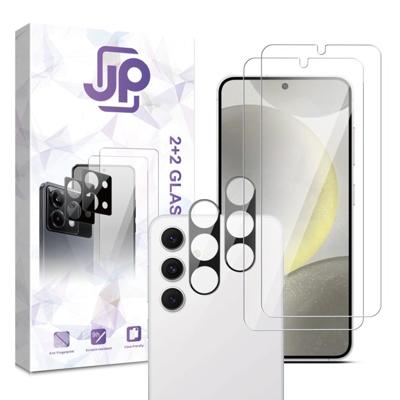 JP Combo Pack, Set of 2 Tempered Glass and 2 Camera Glass, Samsung Galaxy S25 Plus