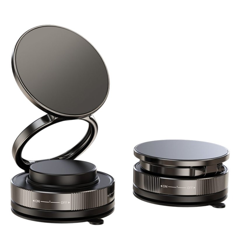 360° magnetický nastavitelný přísavný držák telefonu do auta s rubidiovým magnetem, černý, C46