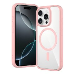 JP MagFit Clear MagSafe obal s N52 magnetem, iPhone 16 Pro, světle růžový