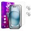 JP Mega Pack Tvrzených skel, 3 skla na telefon s aplikátorem + 2 skla na čočku, iPhone 15 Plus