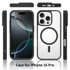 JP MagFit Clear MagSafe obal s N52 magnetem, iPhone 16 Pro, modrý