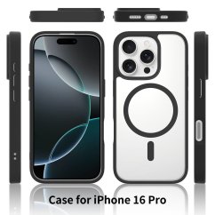 JP MagFit Clear MagSafe obal s N52 magnetem, iPhone 16 Pro, fialový