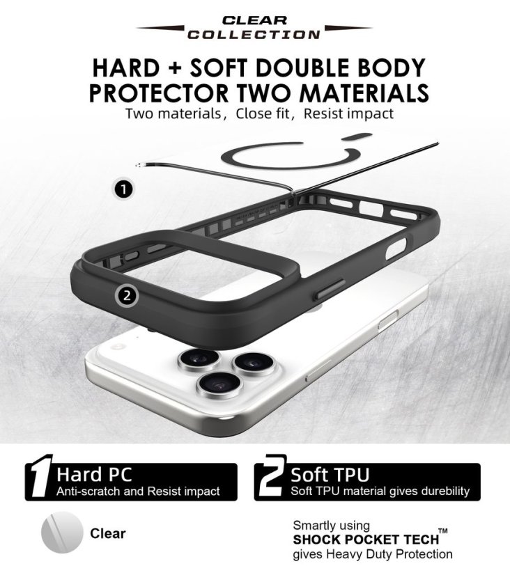 JP MagFit MagSafe obal s 3M SGS certifikátem, iPhone 17 Pro Max, černý