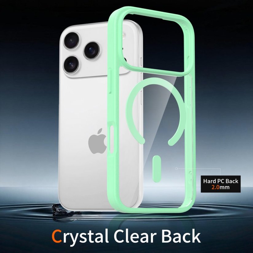 JP MagFit Clear MagSafe obal s N52 magnetem, iPhone 17 Pro, zelený