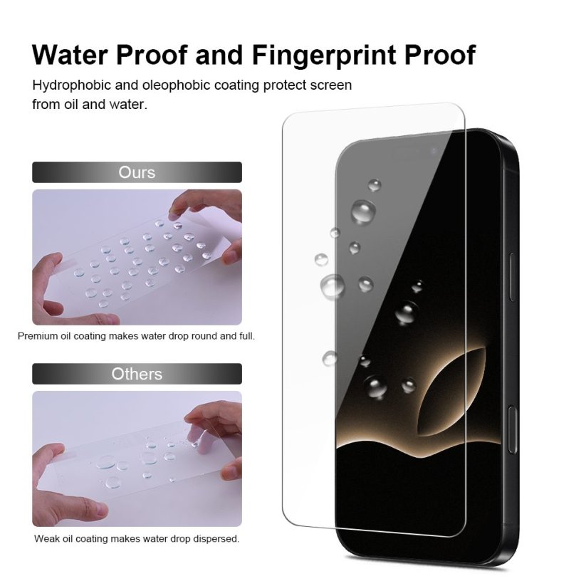 JP Mega Pack Tvrzených skel, 3 skla na telefon s aplikátorem + 2 skla na čočku, iPhone Air