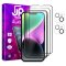 JP Full Pack Tempered glass, 2x 3D glass with applicator + 2x camera glass, iPhone 14