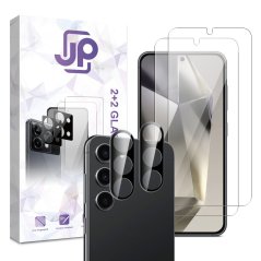 JP Combo Pack, Set of 2 Tempered Glass and 2 Camera Glass, Samsung Galaxy S24