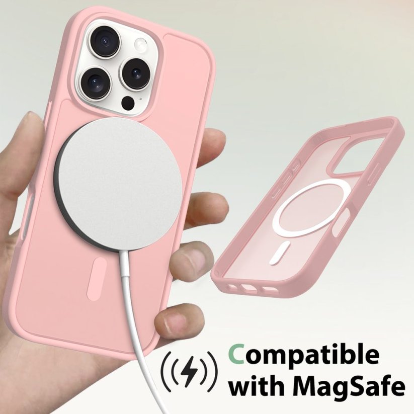 JP MagFit Colour MagSafe case with N52 magnet, iPhone 16, Light Pink