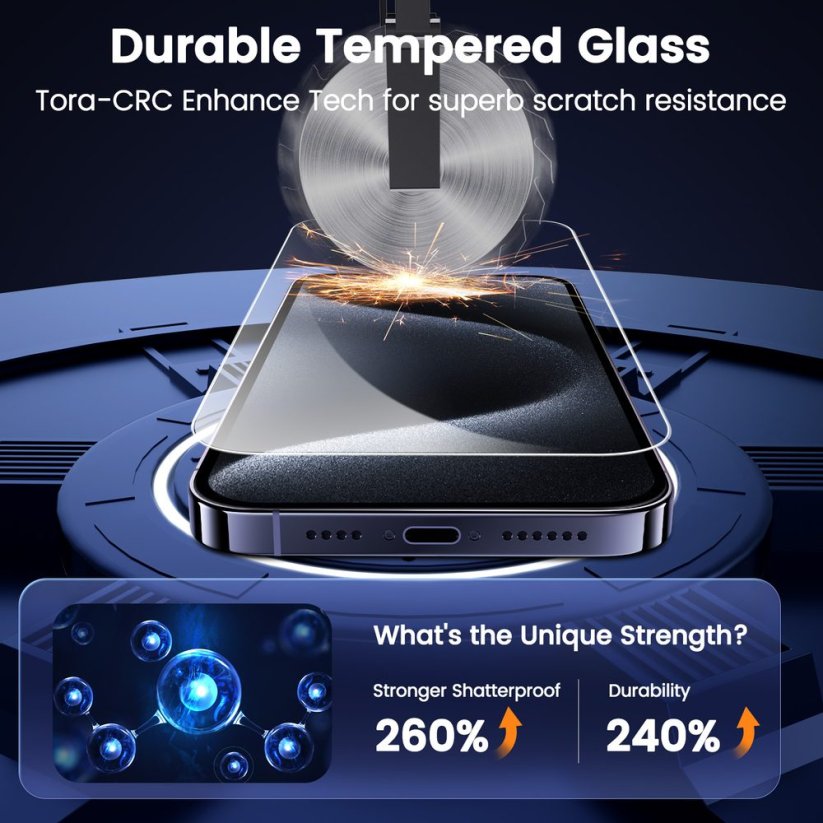 JP SimpleFlow Tempered Glass with Easy Application, Samsung Galaxy S24