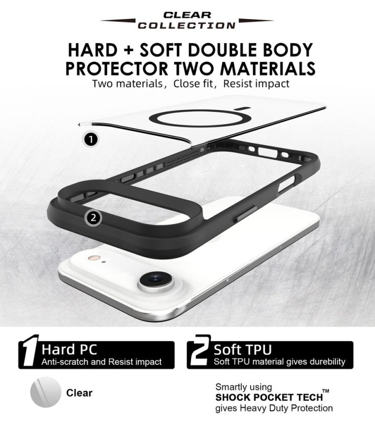 JP MagFit MagSafe obal s 3M SGS certifikátem, iPhone Air, černý