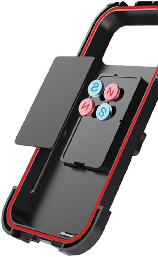 JP nastavitelný voděodolný držák s magnetem na řídítka, pro telefony 4,5" - 7", IPX4, BH02, černý