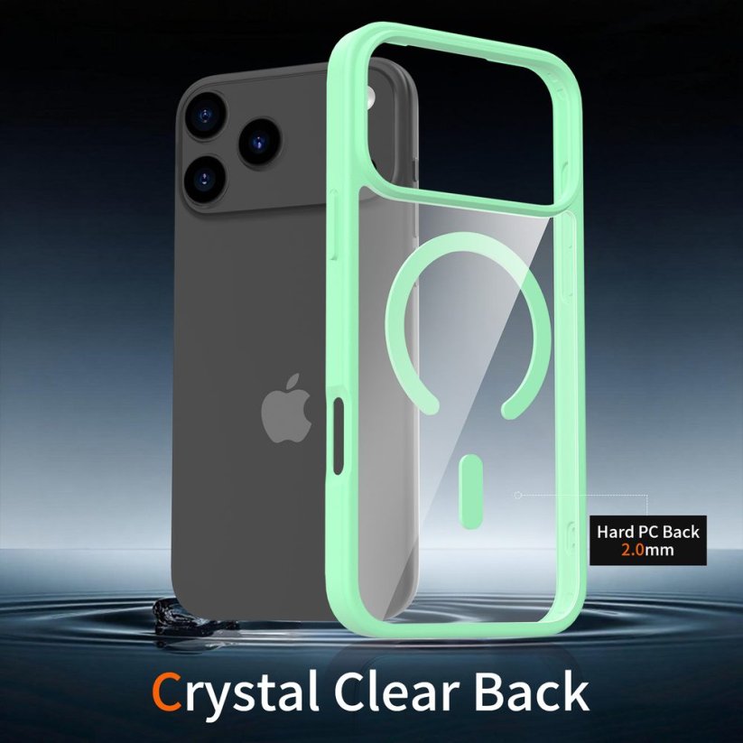 JP MagFit Clear MagSafe obal s N52 magnetem, iPhone 17 Pro Max, zelený