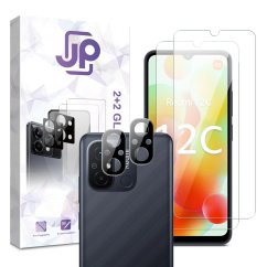 JP Combo Pack, Set of 2 Tempered Glass and 2 Camera Glass, Xiaomi 12C