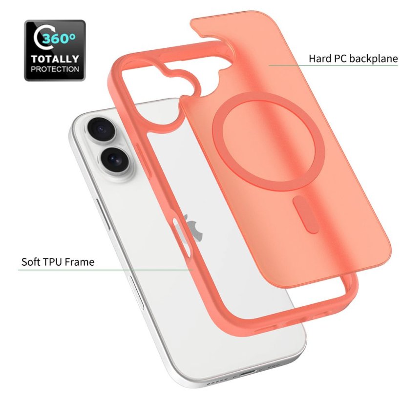 JP MagFit Colour MagSafe obal s N52 magnetem, iPhone 17, oranžový