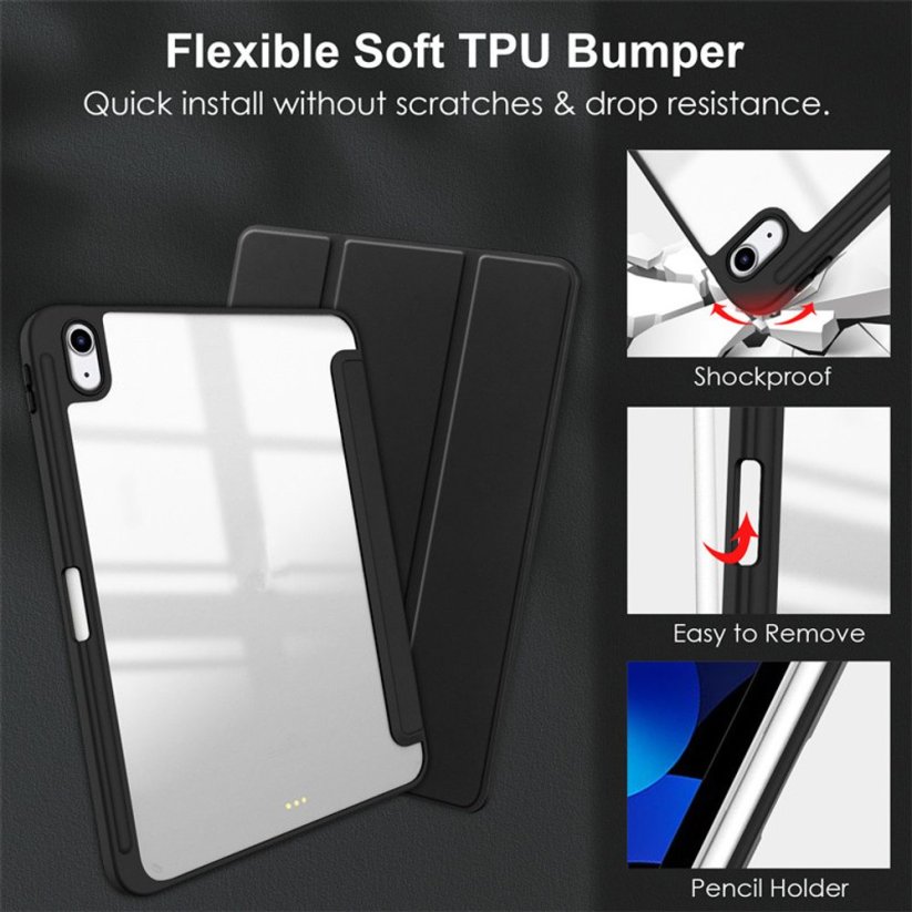 JP Smart case Pen Elegant pouzdro na tablet, iPad Pro 11 2018 / 2020 / 2021 / 2022, iPad Air 4 10.9 2020 / Air 5 10.9 2022 / Air 11 2024, černé