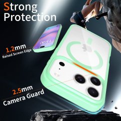 JP MagFit Clear MagSafe obal s N52 magnetem, iPhone 17 Pro, zelený