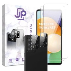 JP Combo Pack, Set of 2 Tempered Glass and 2 Camera Glass, Samsung Galaxy A52