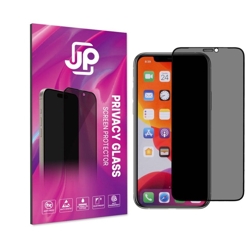 JP Privacy Tvrzené sklo, iPhone X / XS / 11 Pro, černé