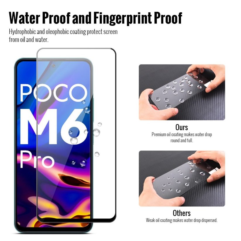 JP 2x 3D Tempered glass, Xiaomi Poco M6 Pro, black