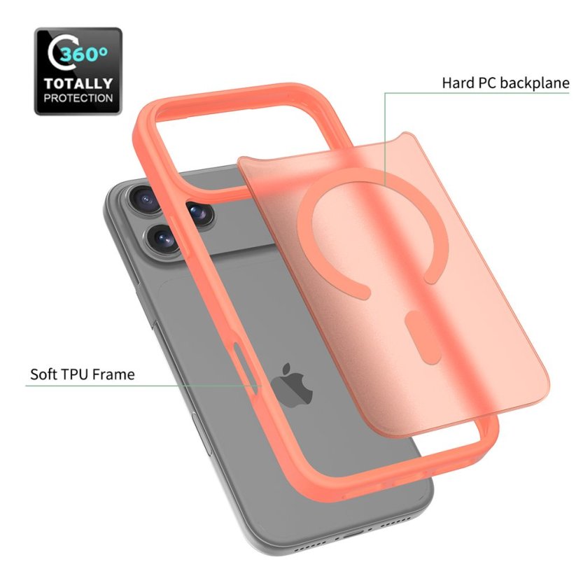 JP MagFit Colour MagSafe obal s N52 magnetem, iPhone 17 Pro Max, oranžový