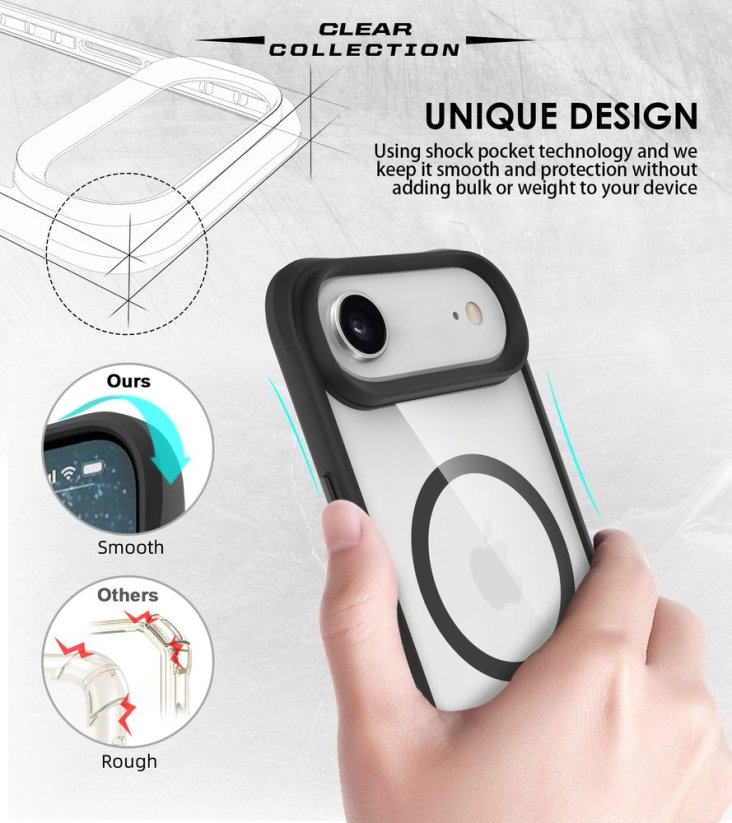 JP MagFit MagSafe obal s 3M SGS certifikátem, iPhone Air, černý