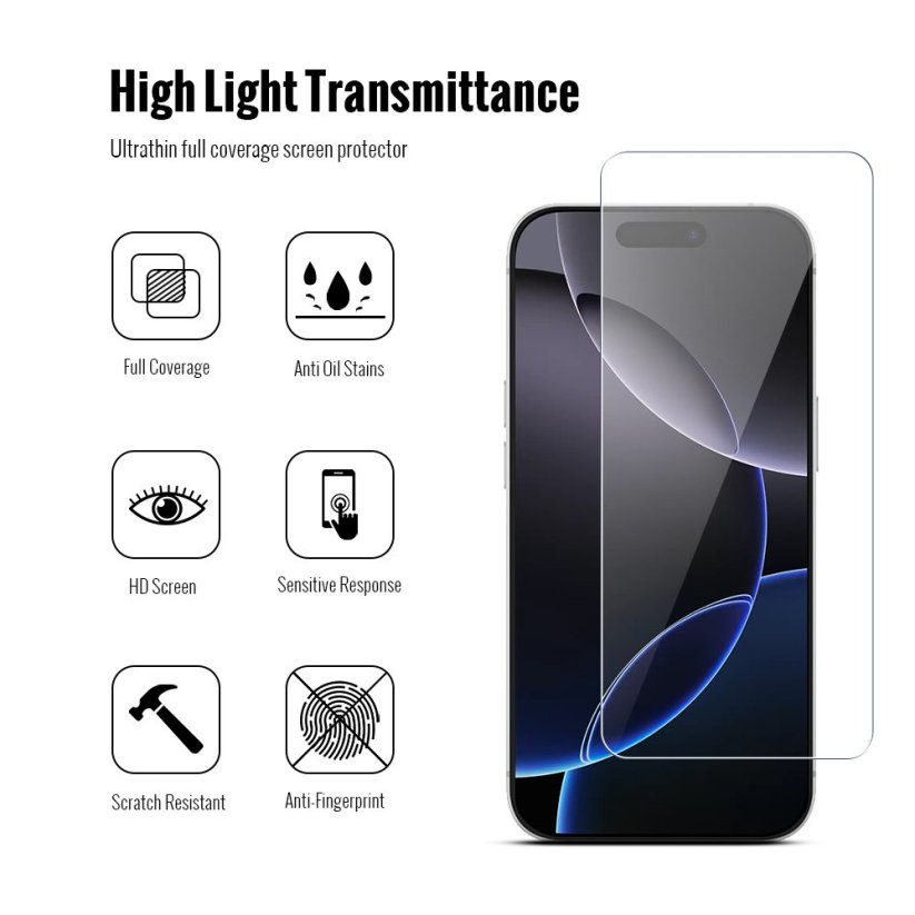 JP Combo pack, Sada 2 tvrzených skel a 2 sklíček na fotoaparát, iPhone 16 Pro Max
