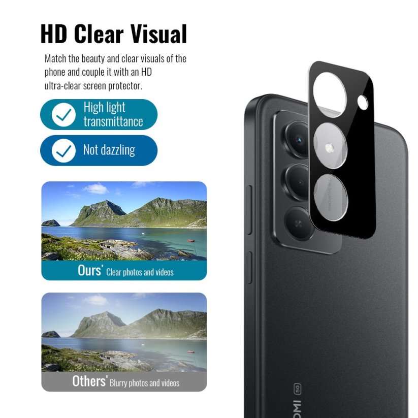 JP 5D Combo pack, Sada 2 5D tvrzených skel a 2 sklíček na fotoaparát, Xiaomi Redmi 15