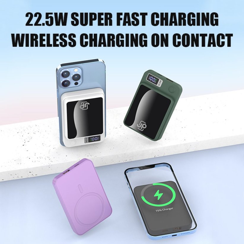 JP Power Bank with MagSafe Charging, 10000 mAh, 22.5W, Black