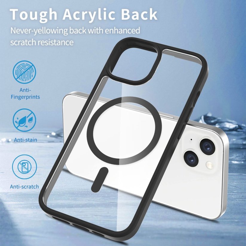 JP MagFit Clear MagSafe obal s N52 magnetem, iPhone 13 / 14, světle růžový