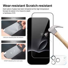 JP Full Pack Tvrzených skel, 2x 3D sklo s aplikátorem + 2x sklo na čočku, iPhone 17 Pro