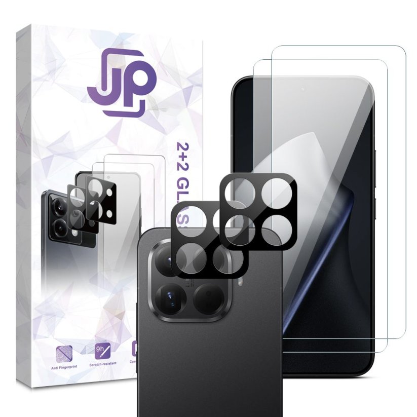 JP Combo pack, Sada 2 tvrzených skel a 2 sklíček na fotoaparát, Xiaomi 15T Pro