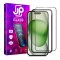 JP 3D Tempered glass with installation frame, iPhone 15, black