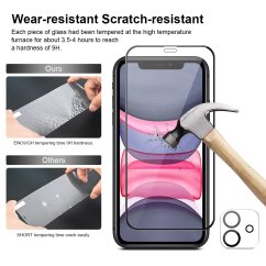 JP Full Pack Tempered glass, 2x 3D glass with applicator + 2x camera glass, iPhone 11