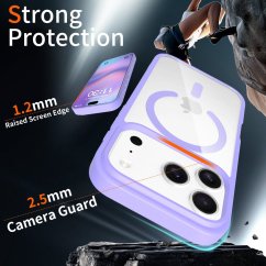 JP MagFit Clear MagSafe obal s N52 magnetem, iPhone 17 Pro, fialový