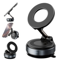 360° magnetický nastavitelný přísavný držák telefonu do auta, černý, C45