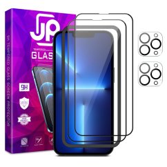 JP Full Pack Tempered glass, 2x 3D glass with applicator + 2x camera glass, iPhone 13 Pro Max