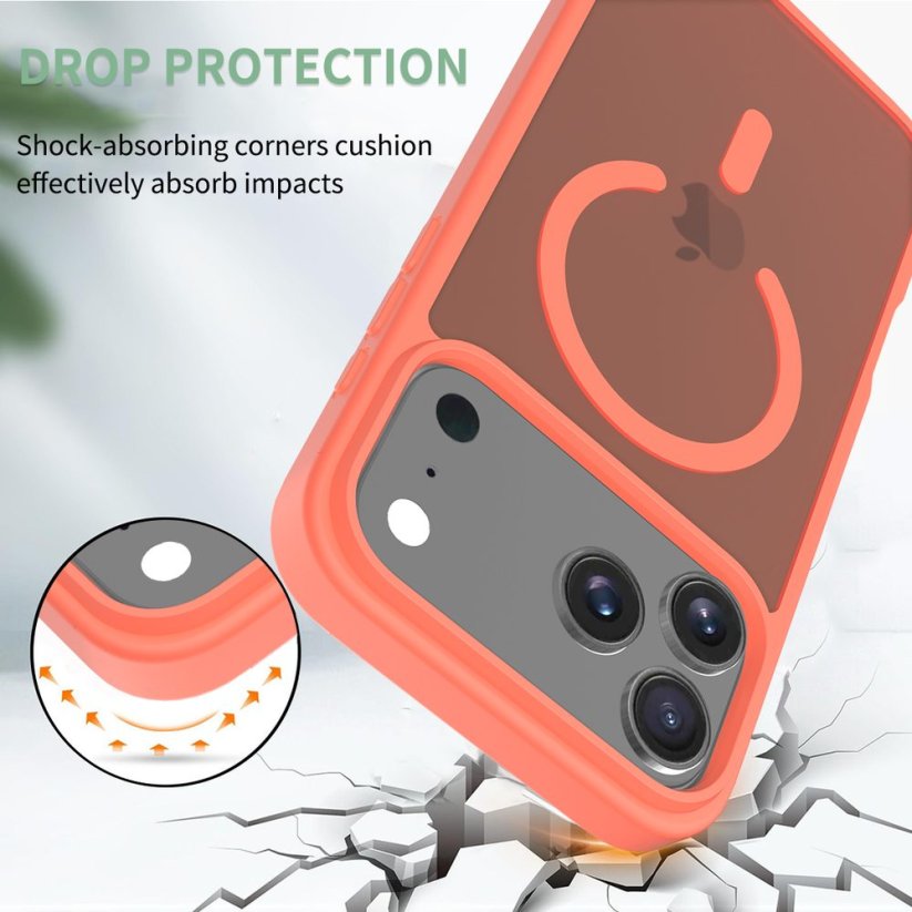 JP MagFit Colour MagSafe obal s N52 magnetem, iPhone 17 Pro Max, oranžový