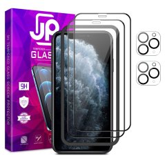 JP Full Pack Tempered glass, 2x 3D glass with applicator + 2x camera glass, iPhone 11 Pro