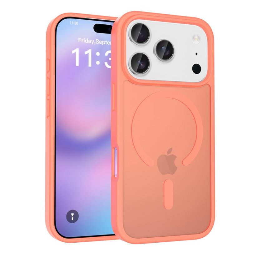 JP MagFit Colour MagSafe obal s N52 magnetem, iPhone 17 Pro, oranžový