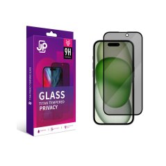 JP Titan Privacy extra odolné tvrzené sklo, iPhone 15 Pro Max, černé