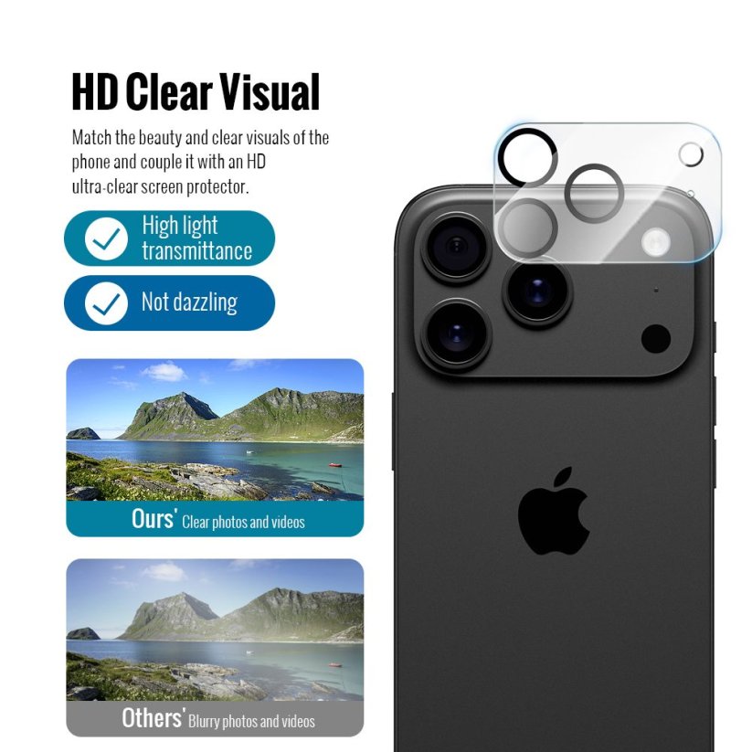 JP Combo pack, Sada 2 tvrzených skel a 2 sklíček na fotoaparát, iPhone 17 Pro Max