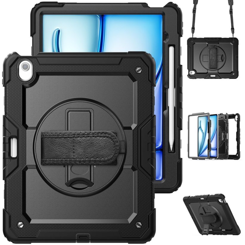 JP Solid360 obal na tablet, iPad Air 13 2024 / 2025 / 2026, černý