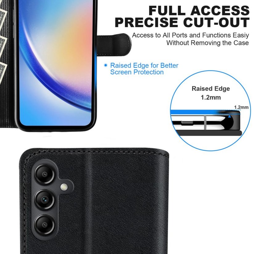 JP Wallet case, Samsung Galaxy A34, black