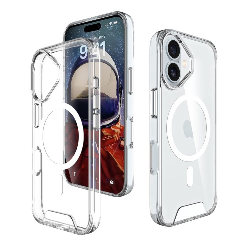 JP MagFit MagSafe Case with 1.2M SGS Certification, iPhone 16 Plus, Transparent
