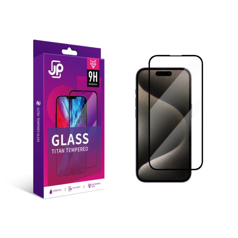 JP Titan extra odolné tvrzené sklo, iPhone 17 Pro, černé