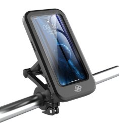 JP nastavitelný voděodolný držák s magnetem na řídítka, pro telefony 4,5" - 7", IPX4, BH02, černý
