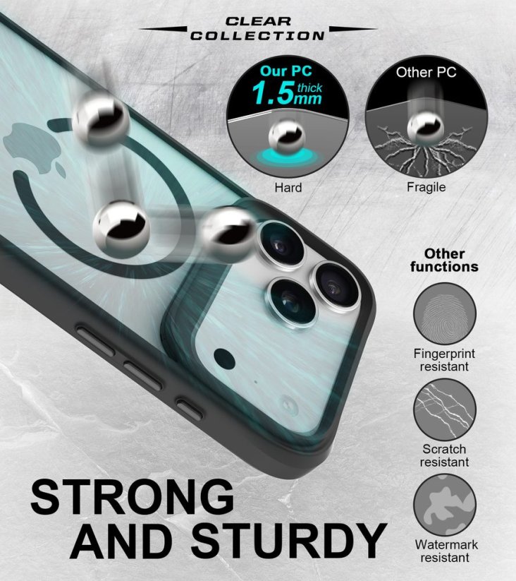 JP MagFit MagSafe obal s 3M SGS certifikátem, iPhone 17 Pro, černý