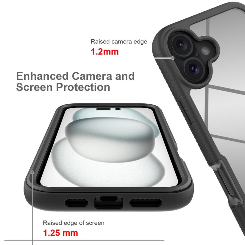 JP Defense360 obal, iPhone 16 Plus, černý