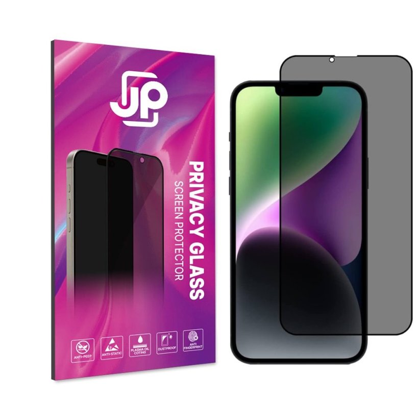 JP Privacy Tempered Glass, iPhone 14 Pro Max, Black